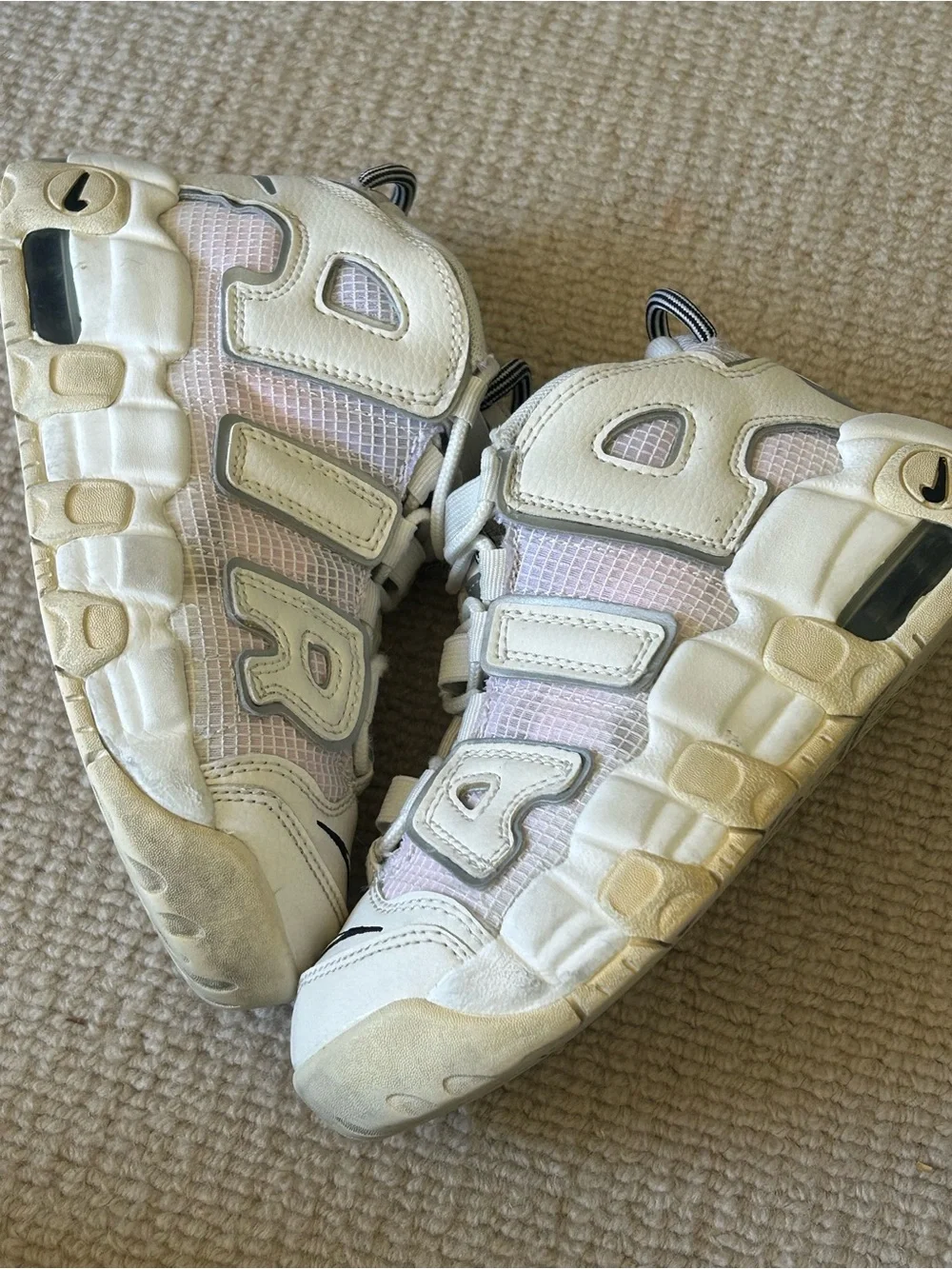 Nike Kids Cream and Pale Pink Strap Sneakers